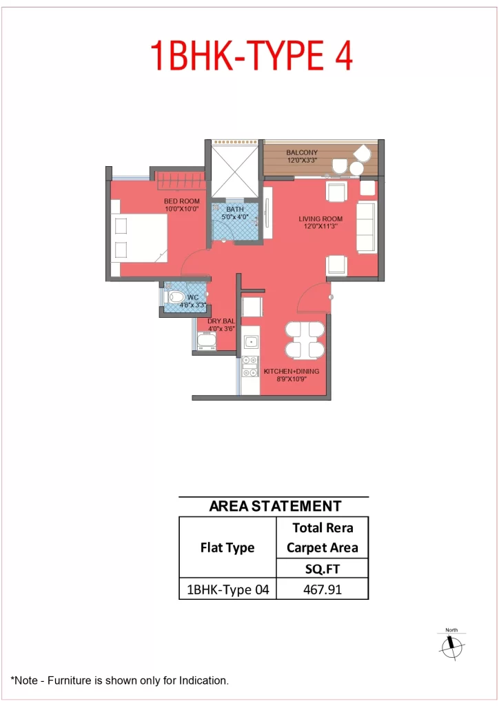 1 BHK Type 4
