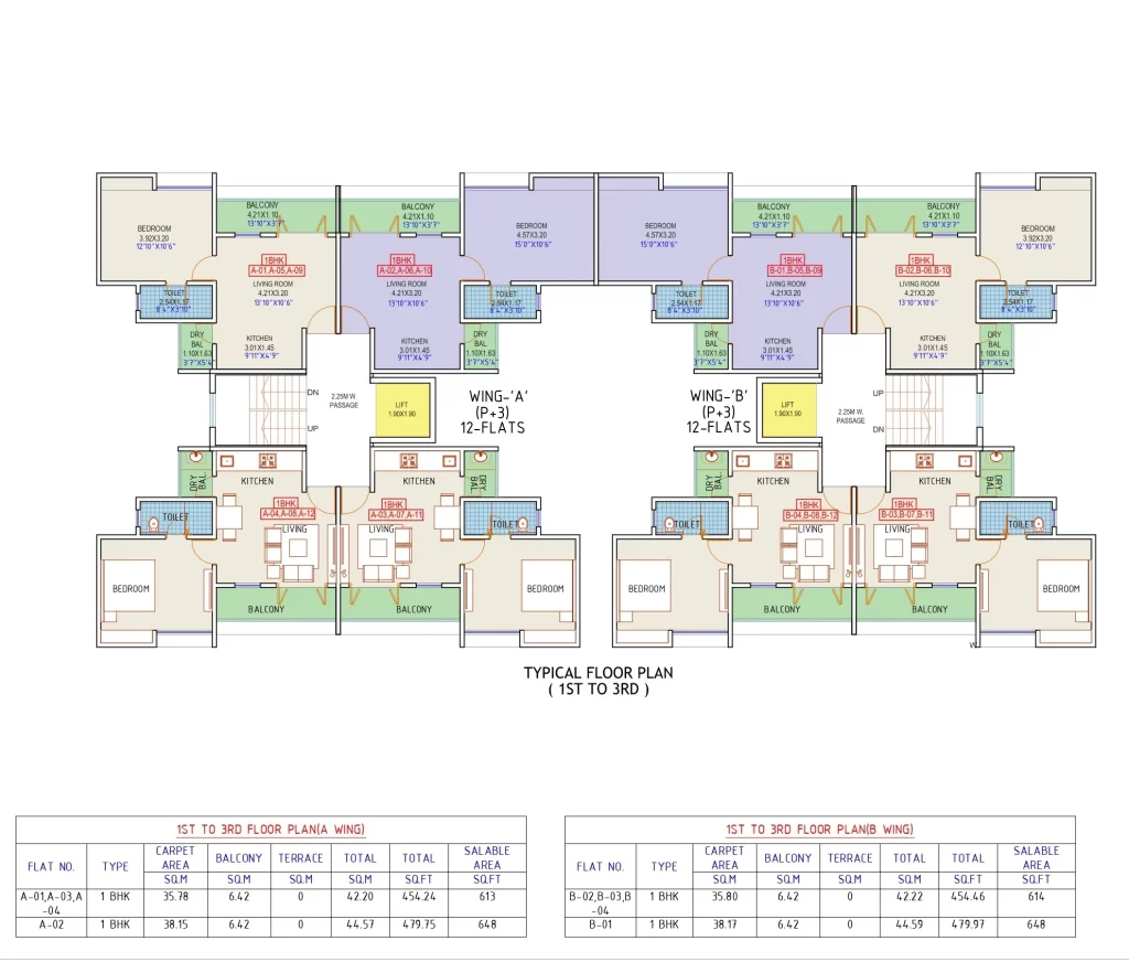 A & B Wing Floor Plan